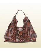 Gucci Soft Stirrup Python Shoulder Bag - Lyst