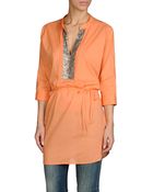 Armani Jeans Cotton Voile Caftan with Sequins - Lyst