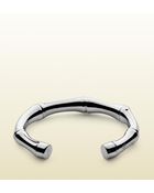 Gucci Silver Bamboo Bracelet - Lyst