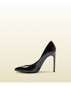 Gucci Gloria Black Patent Leather High Heel Pump - Lyst