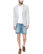 Zara Piqué Blazer with Contrasting Elbow Patches - Lyst