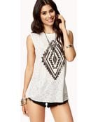 Forever 21 Tribal Graphic Muscle Tee - Lyst