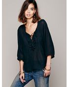 Free People Womens Fp One Ruffle Me Up Blouse - Lyst