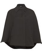 Jil Sander Navy Wool and Silk Cape - Lyst