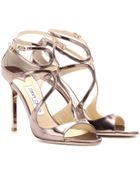 Jimmy Choo Lang Metallic Leather Sandals - Lyst