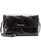 Miu Miu Glazed Leather Clutch - Lyst