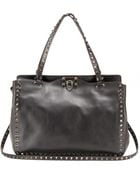 Valentino Rockstud Noir Leather Tote - Lyst