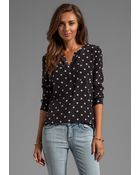 Joie Dial Printed Savory Silk Nepal B Blouse in Black - Lyst