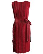 Oscar de la Renta Sleeveless Vertical Panel Dress - Lyst