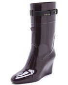 Sergio Rossi Rubber Wedged Boots - Lyst