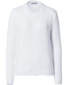 Valentino Wool Ribbed Pullover with Lace Applique - Lyst