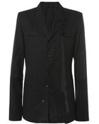 Ann Demeulemeester Panelled Linen And Wool-Blend Blazer - Lyst