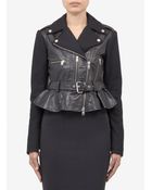 McQ by Alexander McQueen Peplum Leather Biker Jacket - Lyst