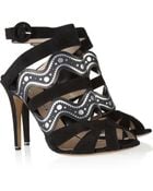 Nicholas Kirkwood Suede and Printed Fauxleather Sandals - Lyst