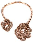 Oscar de la Renta Embellished Rose Necklace - Lyst