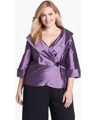 Alex Evenings Taffeta Wrap Blouse - Lyst