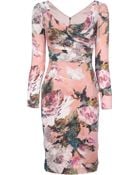Dolce & Gabbana Floral Print Fitted Dress - Lyst