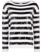 Mango Sequined Stripes Sweater - Lyst