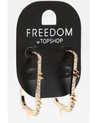 Topshop Spike Square Hoop Earrings - Lyst