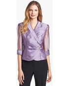 Alex Evenings Embellished Wrap Blouse - Lyst