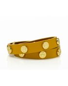 Tory Burch Saffiano Double Wrap Logo Stud Bracelet - Lyst