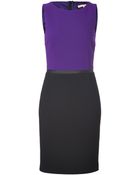 Michael Kors Wool Dress In Grape/Black - Lyst