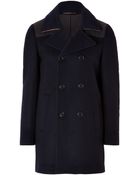 PS by Paul Smith Woolcashmere Pea Coat with Hood - Lyst