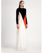Stella McCartney Colorblock Velvet Gown - Lyst