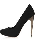 Topshop Steel Metal Heel Court Shoes - Lyst