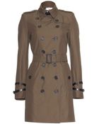 Burberry London Leather-Trimmed Trench Coat - Lyst