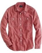 J.Crew Slim Red Selvedge Chambray Utility Shirt - Lyst