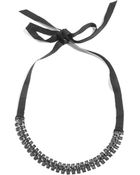 Lanvin Babylon Crystal and Grosgrain Necklace - Lyst
