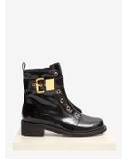 Giuseppe Zanotti Blok Patent leather Biker Boots - Lyst