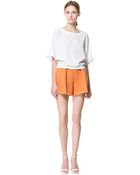 Zara Front Pleat Shorts - Lyst