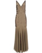 Halston Heritage Woven Stripe Gown - Lyst