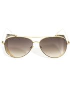 Linda Farrow Snake Trimmed Aviator Sunglasses - Lyst