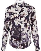 Paul Smith Black Label Navy Magnolia Print Shirt - Lyst