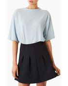 Topshop Oversized Jacquard Tee - Lyst
