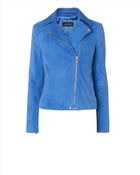 Jaeger Suede Biker Jacket - Lyst