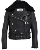 Acne Studios Mape Paw Leather And Shearling Jacket - Lyst
