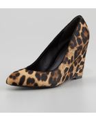 B Brian Atwood Bejo Leopardprint Calf Hair Wedge - Lyst
