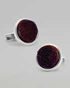 Cufflinks Sterling Silver Druzy Cuff Links Red - Lyst