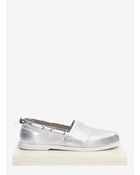 Toms Metallic leather Bimini Slipons - Lyst