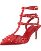 Valentino Rogue Rockstud Slingback Rosso - Lyst