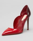 Valentino Scalloped Pointedtoe Singlesole Pump Red - Lyst