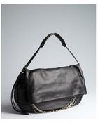 Jimmy Choo Black Leather Biker Charm Chain Shoulder Bag - Lyst