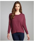 LNA Maroon Jersey Three Quarter Sleeve 'Fremont' Sweater - Lyst