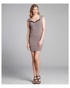 Max & Cleo Taupe Jersey Knit Tiered Lace Trimmed 'Susan' Dress - Lyst