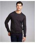 Prada Anthracite Wool Long Sleeve Crewneck Sweater - Lyst