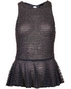 Topshop Embellished Peplum Top - Lyst